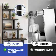 5 Tier Bookshelf L-Shape Ladder Shelf Corner Bookcase Freestanding Rack Display - 1 - View 6