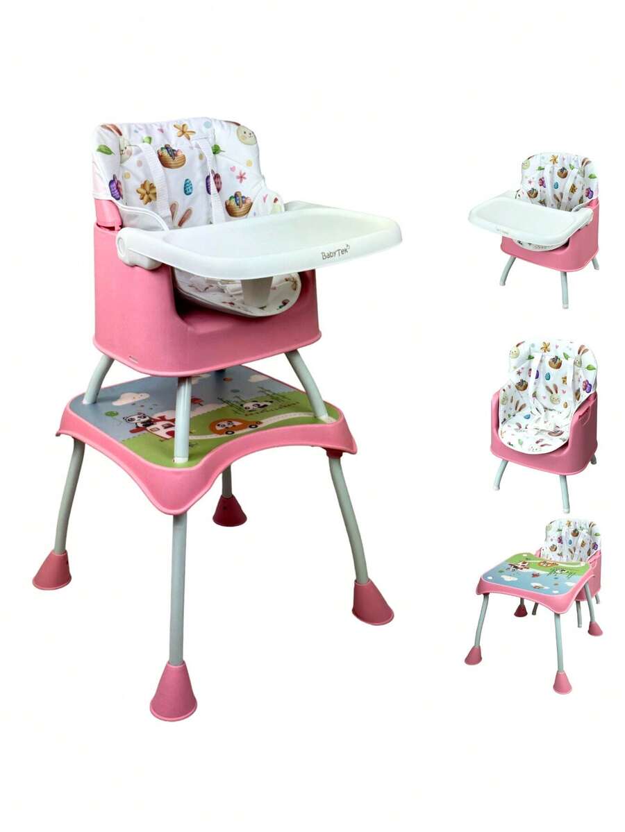 THE BABY SHOP High Chair With Periquera For Baby With Tray And Convertible - Pink - View 1