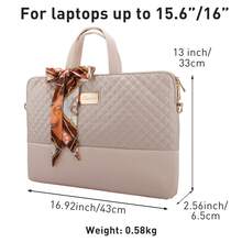 Kamlui Laptop Bag For Women 15.6 Inch 16 Compatible With Apple Air Pro Accessories Carrying Small 13 14 Tote Purse Backpack Sleeve Travel Essentials Work Cute 15 Computer Laptop Case