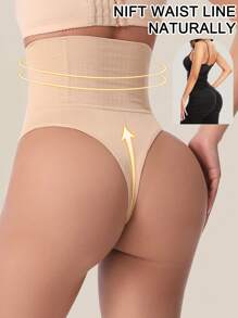 1 Pc High Waist Seamless Thongs Tummy Control Panties Women Panty Slimming Underwear Butt Lifter Belly Shaping Cincher Brief Waist Trainer Body Shaper Sheath Flat Belly Woman Shapewear