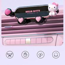 Sanrio Hello Kitty Premium Cute Gravity Sensing Car Phone Holder, One-Hand Operation Stable Non-Slip Mount, Auto-Clamping Air Vent/Dashboard Phone Holder, Shake-Proof Holder For Bumpy Road Compatible With IPhone, Android Phone, Gift For Birthday, Family, Friends For Summer Air Vent Phone Holder, Car Accessories