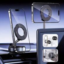 360° Rotating Magnetic Phone Holder, Foldable And Retractable, ABS Material, Not Waterproof, Suitable For Car/Shower/Travel/Gym/Smooth Mirror ,Phone Stand,Car Accessories