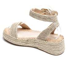 Cross-Strap Platform Sandals With Ankle Buckle – Modern Summer Style - Beige - View 3