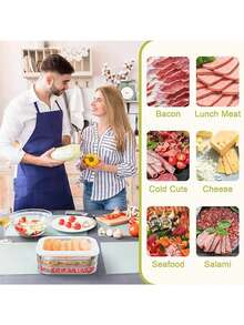 3 Tier Stackable Bacon Refrigerator Lunch Meat Organizer, Deli Meat Container For Refrigerator, Cold Cut Meat Organizer With Lid And Clips For Ham, Salami, Sandwiches, Cheese And Lunch Meat - Multicolor - View 12