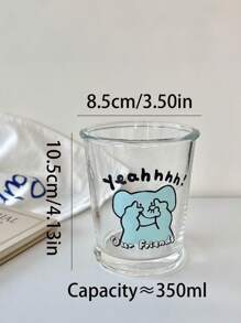 Ins Style Cartoon Glass Cup, Couples Cup/Cold Brew Cup, Coffee Cup/Single Layer Cup, Home Breakfast Milk Cup, Summer Juice Cup/Beverage Cup, Daily Use Water Cup, High Aesthetic Cute Biyeflower Enjoyment Cup
