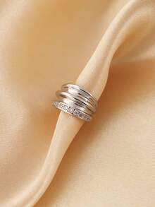 1 件欧美时尚金属锆石耳夹，奢华简约精致耳环，无穿孔 C 形耳环，独特设计，日常佩戴，生日礼物 - 銀色 - 查看 12