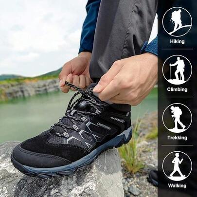 CAMEL CROWN 男士透气防滑轻便低帮徒步鞋，适合户外徒步旅行、远足和散步