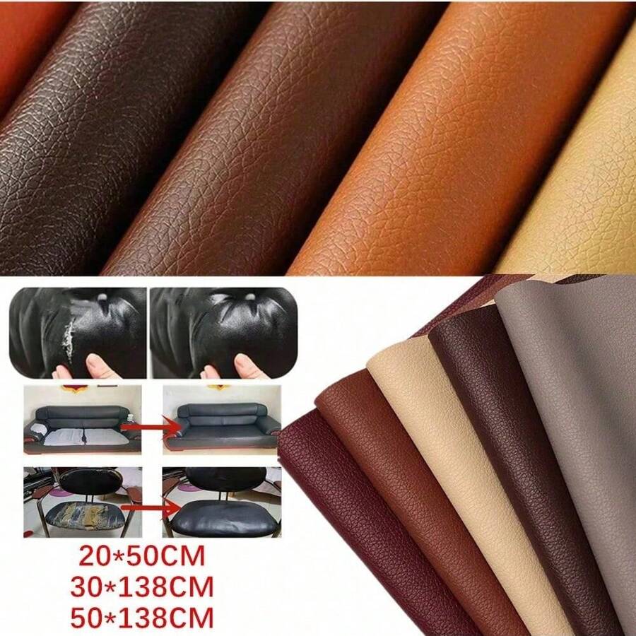 1PC Thickened Self Adhesive Sofa Leather Repair Fix 8 Colors 3 Sizes DIY Bed Soft Bag Patch Sticker Repair Subsidy Furniture Renew Decal (20x50cm/20x138cm/50x138cm)