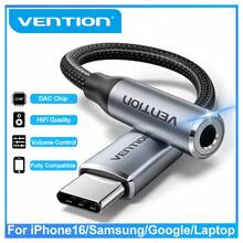 Bộ chuyển đổi âm thanh VENTION Aux 3.5mm Bộ chuyển đổi USB-C sang 3.5mm có DAC, Jack cắm dây tai nghe Bộ chuyển đổi âm thanh Aux hỗ trợ điều khiển có dây, Tai nghe OMTP và CTIA, Tương thích với IPhone 16/15//Máy tính bảng/Tai nghe/Loa - Xám - Xem 2