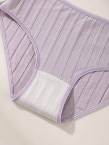 5pcs/Pack Celana Dalam Wanita Katun Murni Pinggang Rendah Tanpa Jahitan, Bergaris Warna Polos, Pakaian Dalam Olahraga yang Nyaman dan Bernapas - MultiWarna - View 9
