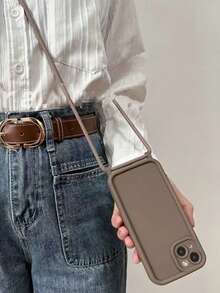 Lanyard New Soft Silicone Carved Texture Phone Case With Handmade Woven Wristband Strap, Anti-Drop Protective Cover Compatible With IPhone 16/16 Pro/16 Pro Max/16 Plus, IPhone 15 Pro Max, IPhone 13, IPhone 14 Plus, Crossbody Personalised Fashionable Waterproof Shockproof Scratch Resistant - Multicolor - View 2