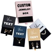 10-50PCS Custom Jewelry Drawer Boxes With Sponge,Custom Text Small Jewelry Box,Personalized Jewelry Packaging Boxes For Earrings, Necklaces, Bracelets And Other Accessories