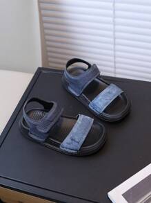 1 Pair Fashionable & Cute Open Toe Quick-Dry Infant Sandals, Sturdy Handmade Stitching, Lightweight, Wear-Resistant & Non-Slip Soles, Easy Hook & Loop Closure, Suitable For Baby Boys & Girls Indoor/Outdoor/Festivals/Beach/Vacation, Spring/Summer Wear