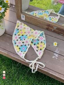 1 Stück französischer Dopamin-Ditsy-Blumenmuster-Bandana-Haarreif, ländlicher Sommerstil Kopftuch für Frauen, ästhetischer kleiner Gänseblümchen Haaraccessoire für Strandfotoshootings, Frühling/Herbst, Haaraccessoire