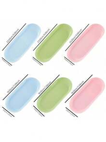 1个椭圆形美甲展示架，适用于纹身消毒托盘、美甲工具、调色盘、美甲配件、家用桌面收纳工具，也可用于DIY珠宝制作（金色、银色、黑色迷你托盘、粉色、蓝色、绿色塑料托盘） - 彩色 - 查看 8