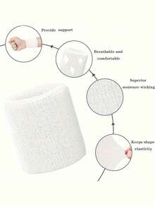 3 件运动腕带和瑜伽弹性头带，吸湿排汗，男女适用，适用于网球、篮球、跑步、健身房腕带配件 - 彩色 - 查看 5