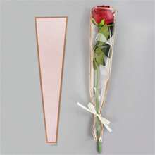 25Pcs Single Rose Sleeves Flower Wrapping Bag Bouquet Packaging Bags Clear Cellophane Floral Wrapper - Multicolor - View 9