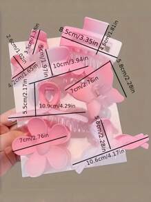 Set de 8 pinzas para el cabello de color rosa soñador, incluye diseños de flor, mariposa y formas geométricas minimalistas en tonos de rosa degradado y sólido, suaves y atractivos, fáciles de crear peinados dulces - Adecuado para niñas y mujeres, esencial para el peinado diario, accesorios para el cabello de otoño para todas las estaciones, pinzas de moda elegantes para el cabello de invierno para looks de vacaciones