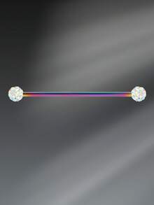 CIZME 1Pc 14G Industrial Barbell Cartilage Earring Body Piercing Jewelry 38mm, Industrial Piercing Jewelry Industrial Piercing,Industrial Earrings For Women Men,Industrial Barbell Stainless Steel Industrial Bar Piercing Iindustrial Bar, Industrial Barbell Helix Piercing Earring Industrial Barbell Ring With CZ Chain Surface Cartilage Earring Body Piercing Jewelry 38mm For Women Daily Wear - Multicolor - View 21