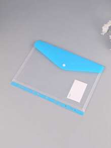 Carpeta de archivos de PVC transparente gruesa con botón a presión, tamaño A4, carpeta de archivos transparente y resistente al agua de gran capacidad con bolsillo para etiqueta, organizador de documentos, para almacenamiento de documentos de oficina y organización de artículos de papelería de estudiantes, excelente para la temporada de regreso a clases