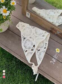 1 Stück französischer Dopamin-Ditsy-Blumenmuster-Bandana-Haarreif, ländlicher Sommerstil Kopftuch für Frauen, ästhetischer kleiner Gänseblümchen Haaraccessoire für Strandfotoshootings, Frühling/Herbst, Haaraccessoire