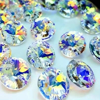50pcs 6mm/8mm Austrian Crystal Satellite Shaped Beads Pendant - Ultra Shiny, High Quality Artificial Crystal, Suitable For Necklace, Earrings, Pendant And Other DIY Jewelry Making Crafts - Ideal Choice For Creative Projects And Fashion Accessories