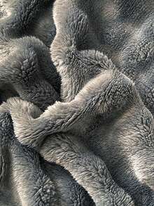 1 件毛绒泡泡绒双面毛毯，柔软亲肤，适合卧室和客房，高档灰色