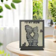 Mother's Day Wooden Centerpieces Table Decoration, Father's Day Table Topper Sign Wood Craft Center Piece Decor For Home Decor