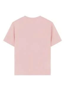 Tween Girl High Five 小狗印花圆领短袖 T 恤，夏季上衣 - 粉色 - 查看 3