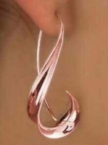 1 par de pendientes de aro elegantes con estilo bohemio y diseño asimétrico único, adecuados para uso diario y regalo para mujeres en el Día de San Valentín