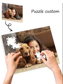 1 Set Customizable Photo Puzzle, Support Photo, Text/Font/Color Customization, Suitable For Any Image Like Pets, Family, Loved Ones, Friends, Cartoons, Games, Or Input Your Secret Message. Fun Gift For Christmas, New Year, Valentine's Day, Father's Day Or Mother's Day, Great Family Activity - Multicolor - View 1