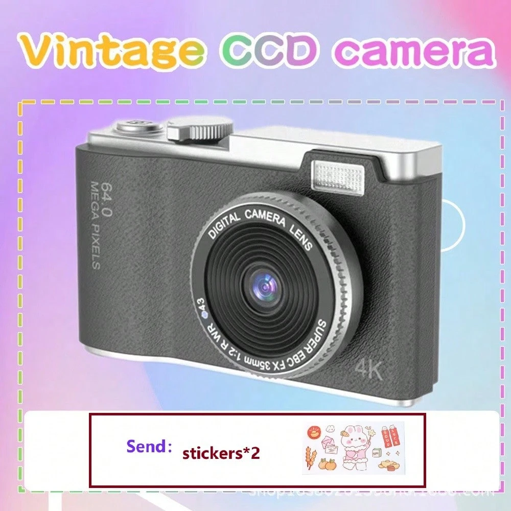 كاميرا رقمية عالية الدقة 1080 بكسل بتكبير رقمي 16 ضعفًا، تُستخدم لتدوين الفيديو، كاميرا قابلة لإعادة الشحن بشاشة LCD مقاس 2.4 بوصة، كاميرا تصوير احترافية، تدعم بطاقة تخزين 128 جيجابايت، تُستخدم لالتقاط الصور وتسجيل مقاطع الفيديو وكاميرات الشبكة، تُستخدم في هدايا عيد الشكر والكريسماس ورأس السنة الجديدة، ملصقات مجانية من قطعتين | طقم طقم: كاميرا + 128 جيجابايت