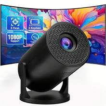 Projector, WiFi & Wireless, Compatible With HDTV, USB, Supports 1080P, 360° Rotation, 35" - 130" Screen Video Projector, USB Powered - Suitable For Home Theater, Outdoor Camping, Office Presentation - Black - View 7