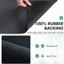 1pc Quick Drying Anti-Slip Bathroom Mat - Absorbent Polyester Bathroom Carpet With Rubber Backing, Black And White Home Decor, Making Bathing Enjoyable, Quick Drying Carpet | Fashionable Floor Mat | Rubber Base Mat, Bathroom Mat Home Bathroom Decor Bath Rug Outdoor Rug Door Mat Fall Decor Bathroom Accessories Back To School Entryway Decor - Multicolor - View 11