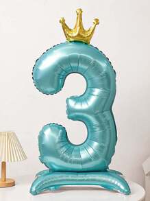 24pcs/Set 1st Birthday Crown Foil Balloons Boy Girl Party Decorations