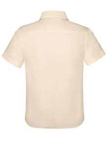 Tween Boys Shirts Short Sleeve Shirts For Boy Dress Shirt Uniforms Teens Kids Casual Champagne Summer Standard Versatile 6-16Y - Champagne - View 2