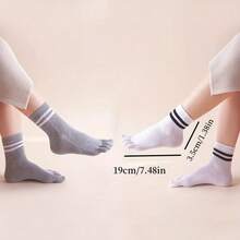 5 Pairs Women's Breathable Toe Socks, 5 Vibrant Colors Available, Sizes 36-42, Antimicrobial, Deodorizing, Machine Washable, Material, Suitable For Sports, Yoga, Running, Business Wear - View 3