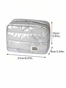 1 Pc Solid Color Women Makeup Bag For Winter Travel Large Warm And Soft Cosmetic Storage Pouch Makeup Travel Toiletry Organizer Essentials Gifts Storage Zipper Accessories Nail