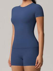 Libin Women's Yoga Suit,Short-Sleeved Yoga Suit,Tight Sports Suit,Running Suit,Leisure Commuting High-Elastic Sports Fitness Set,Comfortable And Soft