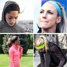 Set de 8 diademas para mujer de estilo aleatorio y antideslizante - Diademas deportivas de moda para el cabello de la mujer, diademas suaves y elásticas de tela para mujer para entrenamiento, yoga y correr