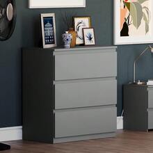 Denver Drawer Chests (Grey, 3 Drawer) - Grey - View 1
