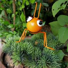 1pc Rustic Style Iron Ant Sculpture With Big Eyes - Perfect For Garden & Yard Decor, Indoor/Outdoor Decoration, Garden Party, Holiday, Office And Wedding Accents - Multicolor - View 5