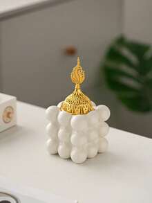 1 方形香炉金色香薰用品适合节日家居办公室装饰，完美的婚礼餐桌装饰，最佳节日礼物，旅行必备驱蚊剂 - 彩色 - 查看 3