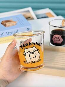 Ins Style Cartoon Glass Cup, Couples Cup/Cold Brew Cup, Coffee Cup/Single Layer Cup, Home Breakfast Milk Cup, Summer Juice Cup/Beverage Cup, Daily Use Water Cup, High Aesthetic Cute Biyeflower Enjoyment Cup