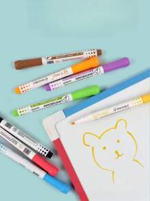 8pcs/2pcs Whiteboard Markers, Water-Soluble Erasable Magnetic Whiteboard Eraser Brush, Fine Point 0.5-1mm Refill