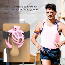 Haifan Chastity Auxiliary Belt Cock Cage For Men Stylish Honeycomb 3D Printed Resin Penis Cage With 4 Sizes Rings SM Products Adults Sex Toys