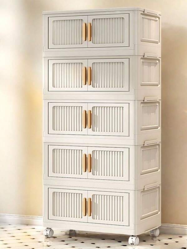 5/4/3/2/1-stöckiger Kombinationsschrank für Zuhause, faltbarer Schrank mit Schubladen, Kinderschlafzimmerschrank, hochkapazitiver staubdichter Schrank