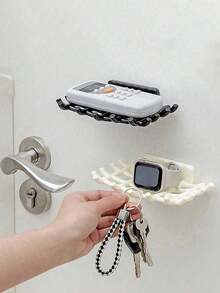 2 件壁挂式格子皂盒，无需钻孔，浴室皂盒沥水收纳架，浴室配件家居浴室装饰秋季装饰返校季 - 彩色 - 查看 2