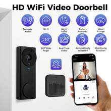 1pc Smart Wireless Doorbell Visual-WiFi Door Doorbell Camera, Night Vision, Real-Time Notification,Voice Changer, Photo&Video, 2 Way Audio