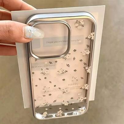 花朵手机壳，亮面TPU材质，防摔，多巴胺分子设计，兼容 11、13、12 Pro Max、13 Pro Max、15 Pro Max、14 Pro Max系列，防水防震防刮。